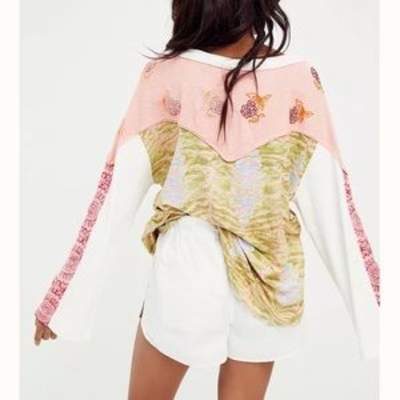 Free People Wherever Tee Floral Combo Size XS NWOT - Picture 2 of 12